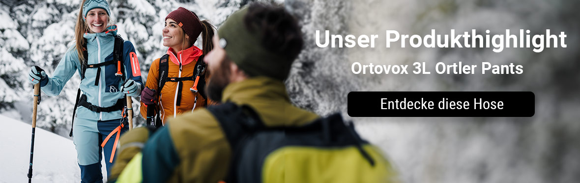 Drei Freunde die auf Skitour sind und eine Freude haben